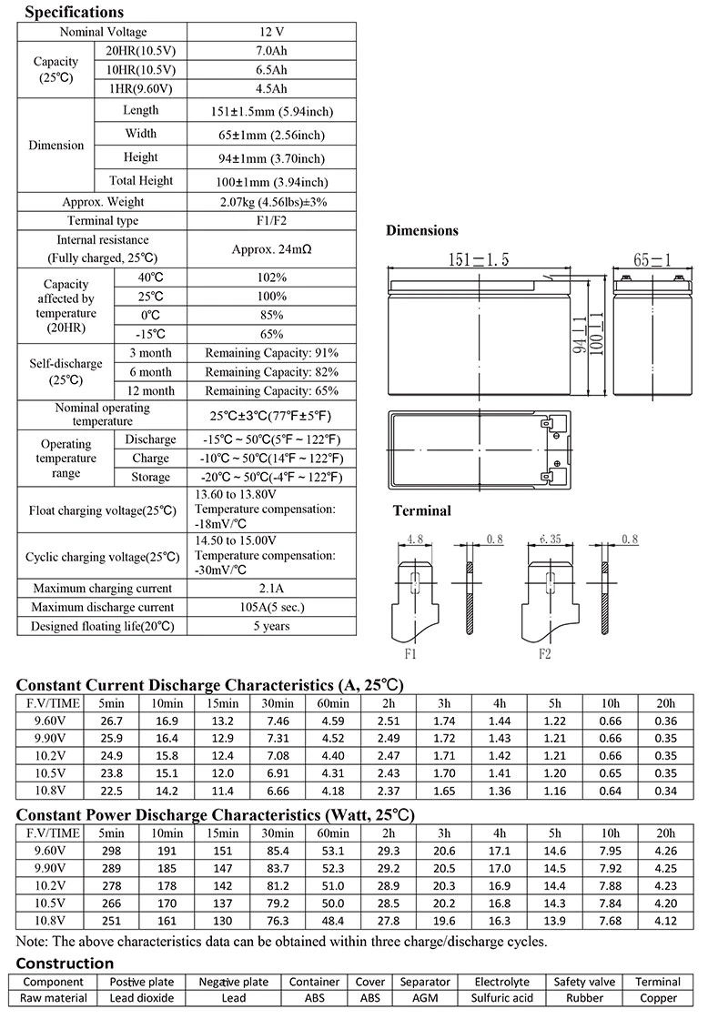 Tcs Chinese Manufacturer Energy Storage AGM Valve Regulated Sealed Lead Acid Dry Battery 12V 7ah Price for Electronic Scales